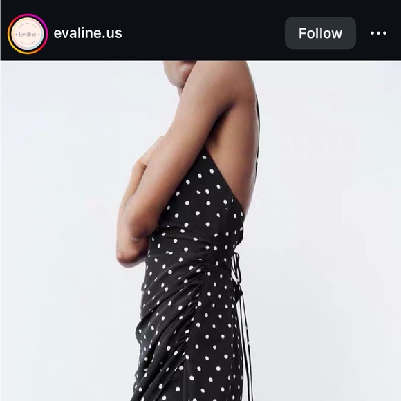 NWT ZARA POLKA DOT MIDI DRESS
BLACK / WHITE XL - Picture 6 of 8